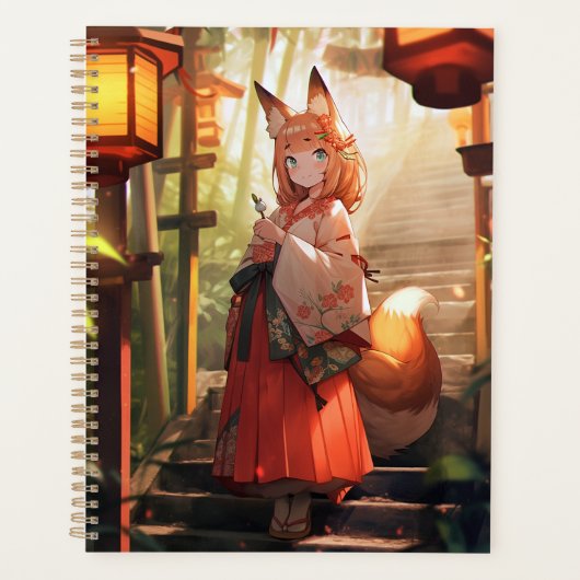 Anime Kitsune Girl Cute Fox Imaginaire Art (Devant)