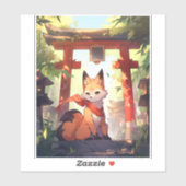 Anime Kitsune Leuke Fox Fantasy Kunst Sticker (Vel)