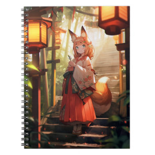 Anime Kitsune Meisje Leuke Fox Fantasy Kunst Notitieboek