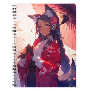 Anime Kitsune Meisje Leuke Fox Fantasy Kunst Notitieboek