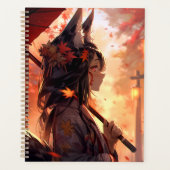 Anime Kitsune Meisje Leuke Fox Fantasy Kunst Planner (Voorkant)