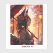 Anime Kitsune Meisje Leuke Fox Fantasy Kunst Sticker (Vel)