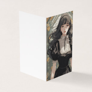 anime kleine zwarte jurk lbd blank kaart