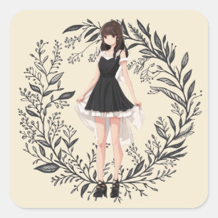  anime LBD Sticker - artistieke expressie