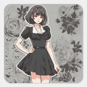  anime LBD Sticker - Tijdloze schoonheid