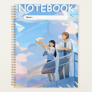 Anime Lucht "Notitieboek" Vreedzame Studentmomen Planner