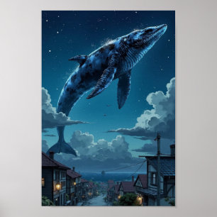 Anime Lucht Walvis Fantasie Muurkunst Poster