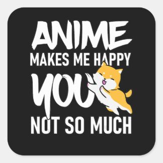 Anime maakt me gelukkig, Cute Shiba Inu Anime Cosp Vierkante Sticker