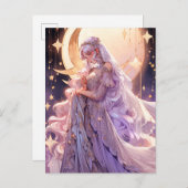 Anime Maan Prinses Fantasy Kunst Briefkaart (Voorkant / Achterkant)