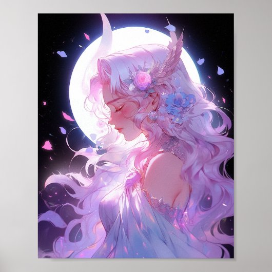 Anime Maan Prinses Fantasy Kunst Poster (Voorkant)