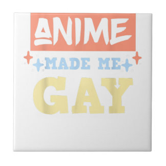 Anime Made Me Gay Funny Anime Meme LBGTQ Gay Pride Tegeltje