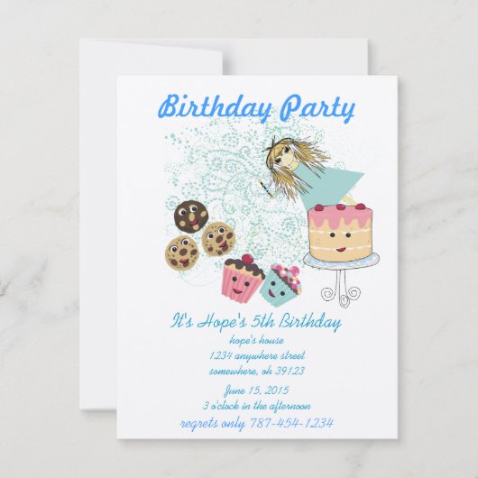 Anime Magical Days Invitation Birthday Party Kaart (Voorkant)