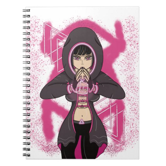 Anime Manga Computer Futuristic Hacker Cyberpunk Notitieboek (Voorkant)