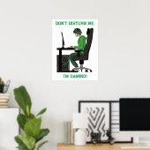 Anime Manga Computer PC Gamer Boy Poster (Thuiskantoor)