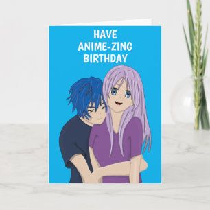 Anime Manga Couple Birthday Card Kaart