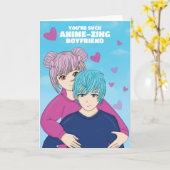 Anime Manga Couple Boyfriend Carte Saint Valentin (Fleur jaune)