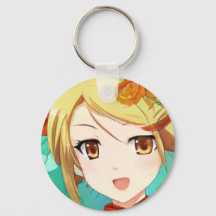 Anime manga gelukkig meisje blond barnsteen ogen k sleutelhanger