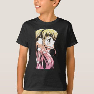 Anime Manga Girl Gradient Hair Yellow Pink T-shirt