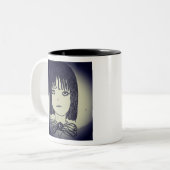 anime manga girl in donkere stemming yaei tekenkun tweekleurige koffiemok (Voorkant links)