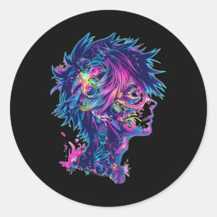 Anime Manga Grafische illustratie Anime Ronde Sticker
