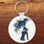 Anime Manga Graphic Blauw-ogen Illustratie Anime Sleutelhanger (Voorkant)