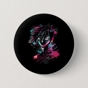 Anime Manga Motief Abstracte illustratie Anime Ronde Button 5,7 Cm