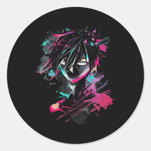 Anime Manga Motief Abstracte illustratie Anime Ronde Sticker