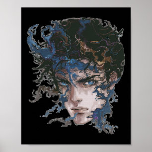 Anime Manga Motief Blauw-ogen Art Anime Poster