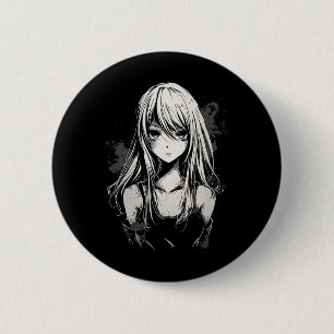 Anime Manga Motief Pixel Art Anime Ronde Button 5,7 Cm