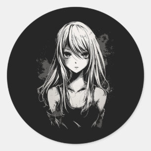 Anime Manga Motief Pixel Art Anime Ronde Sticker
