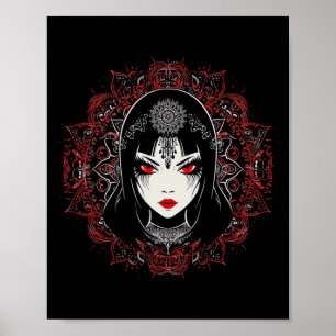 Anime Manga Motif Mandala Illustratie Anime 1 Poster