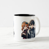 Anime manga pop kunst liefhebbers pop liefhebbers  tweekleurige koffiemok (Voorkant rechts)