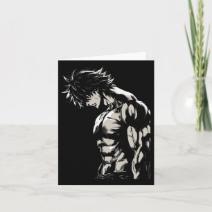 Anime Mannen Karakter Bicep Workout Motivatie Kaart