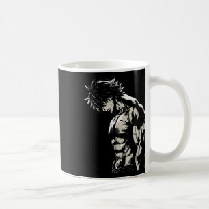 Anime mannen karakter biceps workout motivatie koffiemok