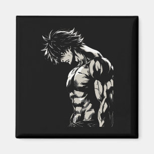 Anime Mannen Karakter Biceps Workout Motivatie Magneet