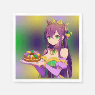 Anime Mardi Gras King cake Servet