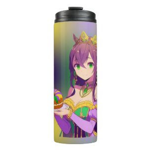 Anime Mardi Gras King cake Thermosbeker