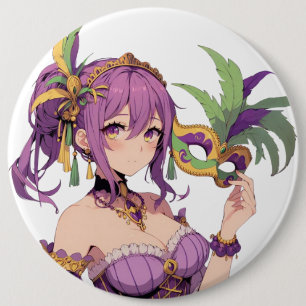 Anime Mardi Gras masker Ronde Button 6,0 Cm
