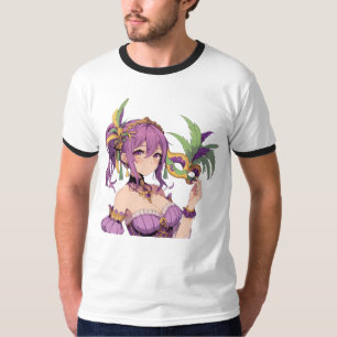 Anime Mardi Gras masker T-shirt