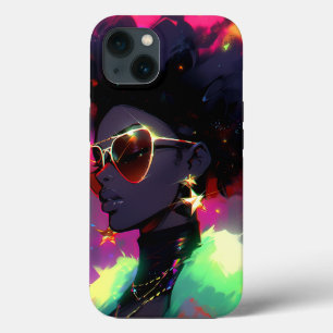 Anime Meisje Afrikaanse Amerikaanse Kunst iPhone 13 Hoesje