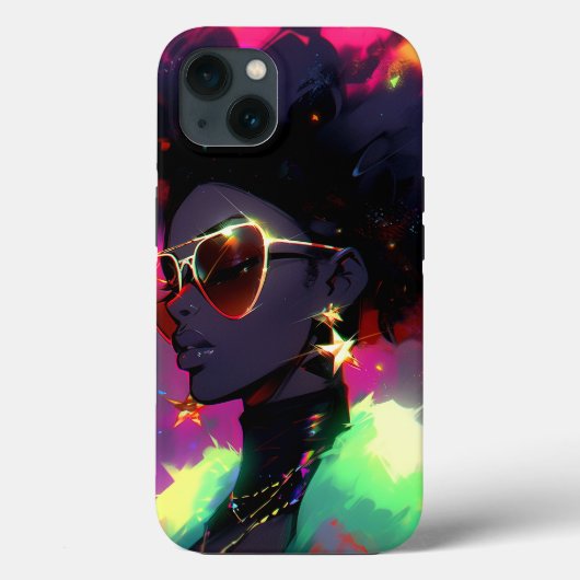 Anime Meisje Afrikaanse Amerikaanse Kunst Case-Mate iPhone Case (Achterkant)