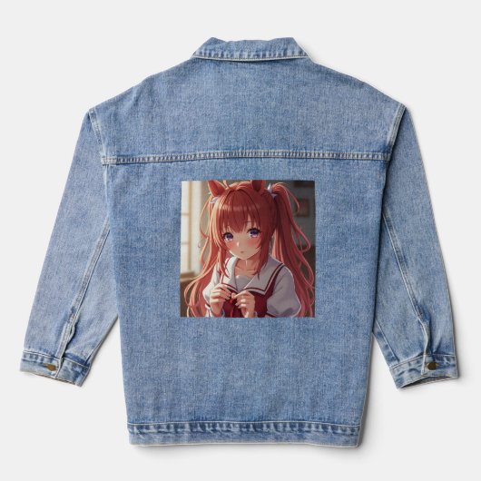 Anime meisje denim jacket (Achterkant)