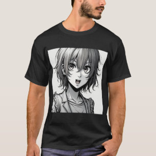 Anime Meisje Dynamisch Karakterontwerp in Acties T-shirt