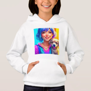 Anime Meisje en Puppy Hond