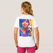 Anime meisje en puppy hond t-shirt (Achterkant volledig)