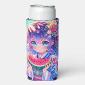  anime meisje eten watermeloen (Seltzer Voorkant)