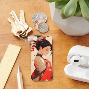 Anime Meisje Geisha Sleutelhanger