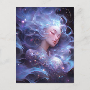 Anime meisje gemaakt van sterren briefkaart