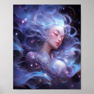 Anime meisje gemaakt van sterren poster