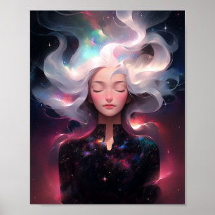 Anime meisje gemaakt van sterren poster